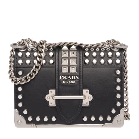 prada cahier studded shoulder bag